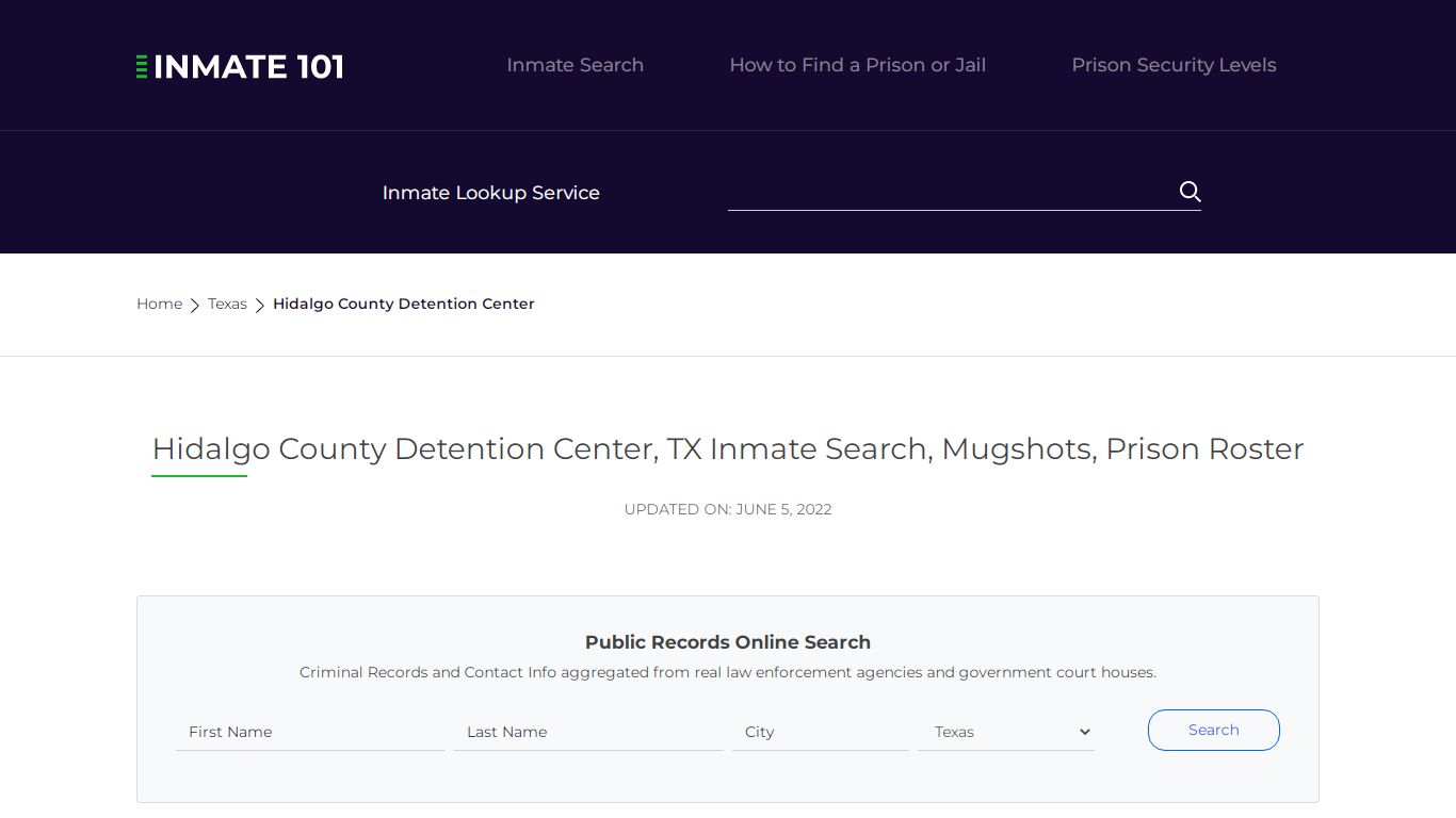 Hidalgo County Detention Center, TX Inmate Search ...