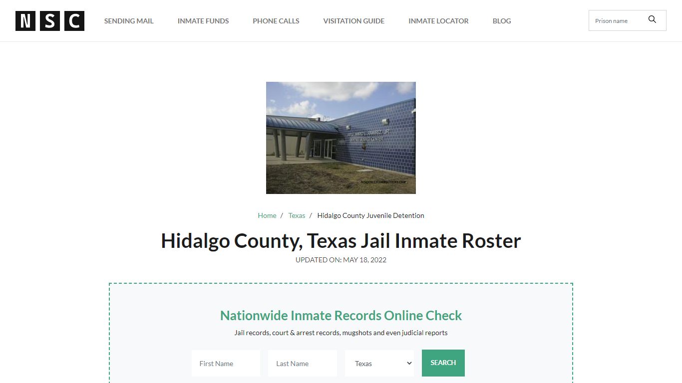 Hidalgo County, Texas Jail Inmate List